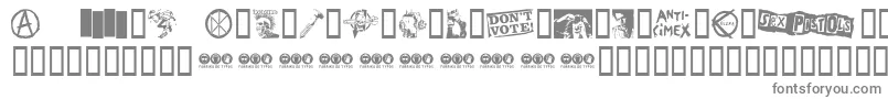 PunkDingbats-fontti – harmaat kirjasimet valkoisella taustalla