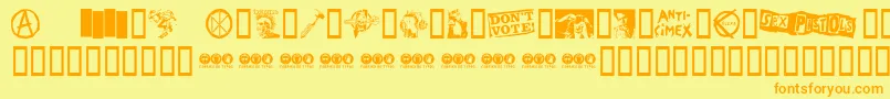 PunkDingbats Font – Orange Fonts on Yellow Background