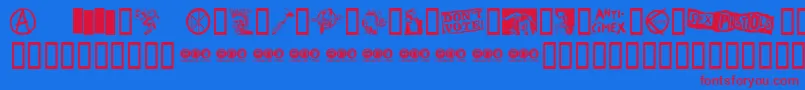 PunkDingbats Font – Red Fonts on Blue Background