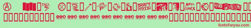 PunkDingbats Font – Red Fonts on Green Background