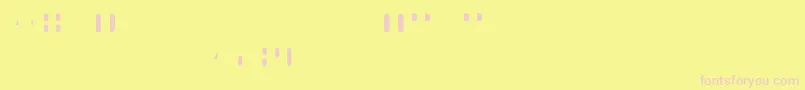 Ostrichsansstack4-fontti – vaaleanpunaiset fontit keltaisella taustalla