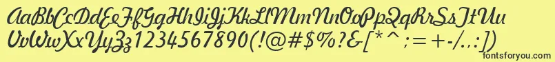 GeBallantineScriptNormal Font – Black Fonts on Yellow Background