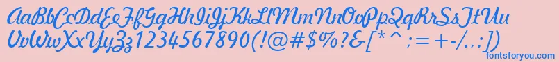 GeBallantineScriptNormal Font – Blue Fonts on Pink Background