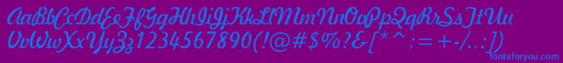 GeBallantineScriptNormal Font – Blue Fonts on Purple Background