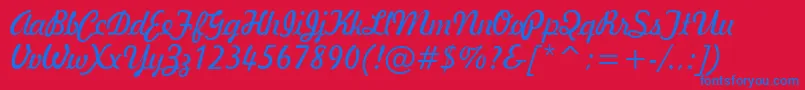 GeBallantineScriptNormal Font – Blue Fonts on Red Background