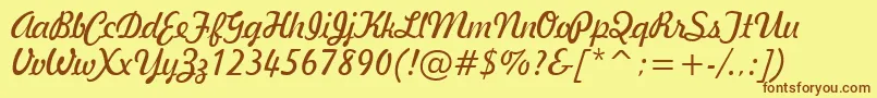 GeBallantineScriptNormal Font – Brown Fonts on Yellow Background