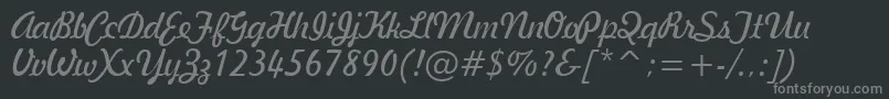 Fonte GeBallantineScriptNormal – fontes cinzas em um fundo preto