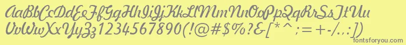 GeBallantineScriptNormal Font – Gray Fonts on Yellow Background