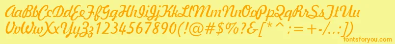 GeBallantineScriptNormal Font – Orange Fonts on Yellow Background