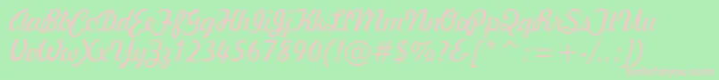 GeBallantineScriptNormal Font – Pink Fonts on Green Background