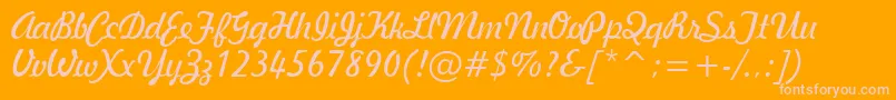 GeBallantineScriptNormal-Schriftart – Rosa Schriften auf orangefarbenem Hintergrund