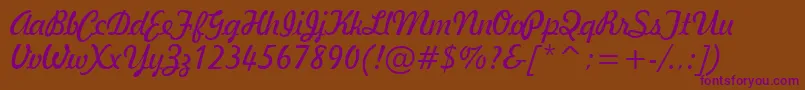 GeBallantineScriptNormal Font – Purple Fonts on Brown Background