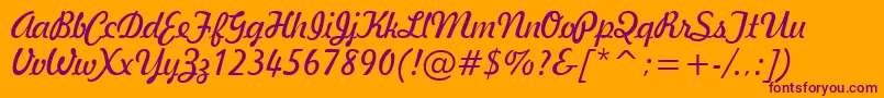 GeBallantineScriptNormal Font – Purple Fonts on Orange Background