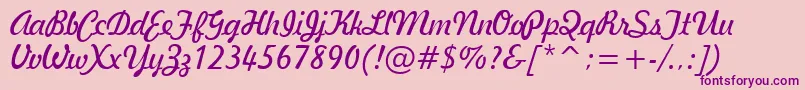 GeBallantineScriptNormal Font – Purple Fonts on Pink Background