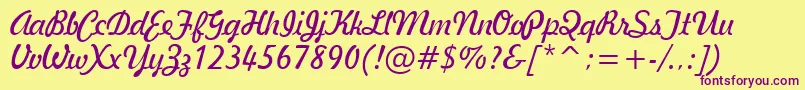 GeBallantineScriptNormal Font – Purple Fonts on Yellow Background
