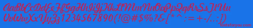 GeBallantineScriptNormal Font – Red Fonts on Blue Background