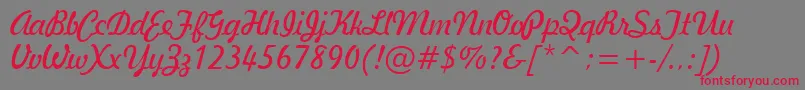 GeBallantineScriptNormal Font – Red Fonts on Gray Background