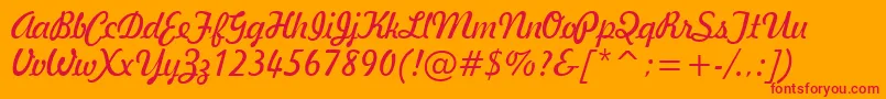 GeBallantineScriptNormal Font – Red Fonts on Orange Background