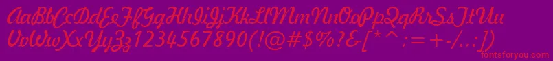 GeBallantineScriptNormal Font – Red Fonts on Purple Background