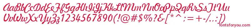 GeBallantineScriptNormal Font – Red Fonts on White Background