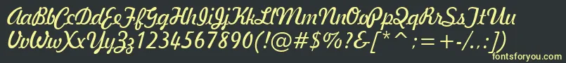 GeBallantineScriptNormal Font – Yellow Fonts on Black Background