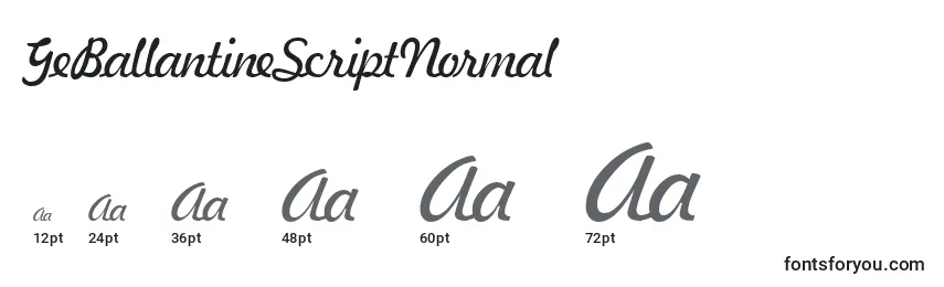 GeBallantineScriptNormal Font Sizes