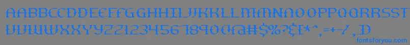 GestureThinBrk Font – Blue Fonts on Gray Background