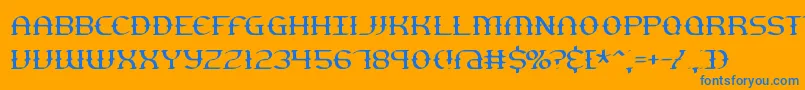 Шрифт GestureThinBrk – синие шрифты на оранжевом фоне