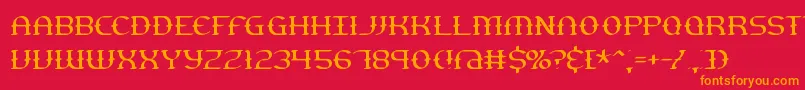 GestureThinBrk-Schriftart – Orangefarbene Schriften auf rotem Hintergrund
