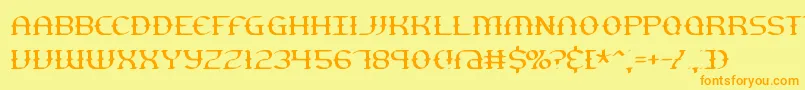 GestureThinBrk Font – Orange Fonts on Yellow Background