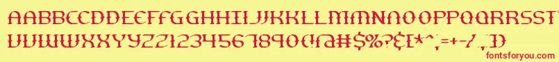 GestureThinBrk Font – Red Fonts on Yellow Background