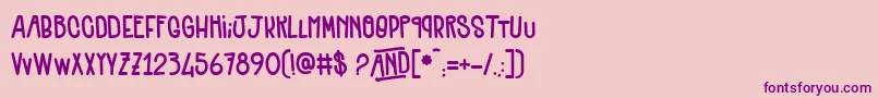 Quenelles Font – Purple Fonts on Pink Background