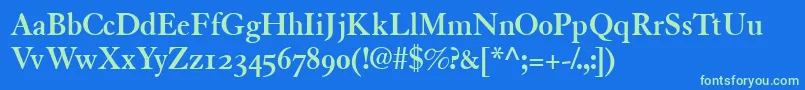 TiascoossskBold Font – Green Fonts on Blue Background