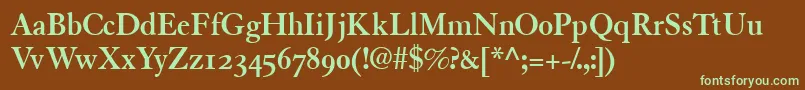 TiascoossskBold Font – Green Fonts on Brown Background