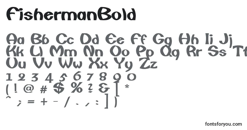 Шрифт FishermanBold – алфавит, цифры, специальные символы