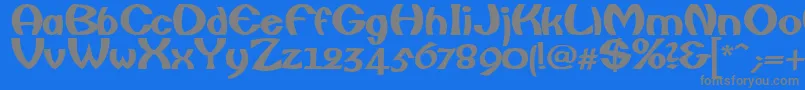 フォントFishermanBold – 青い背景に灰色の文字