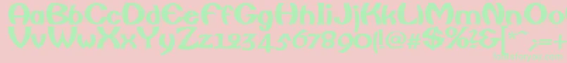 FishermanBold Font – Green Fonts on Pink Background