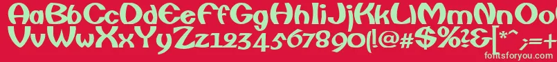 フォントFishermanBold – 赤い背景に緑の文字