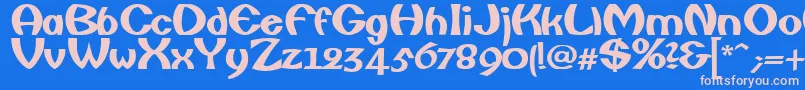 フォントFishermanBold – ピンクの文字、青い背景