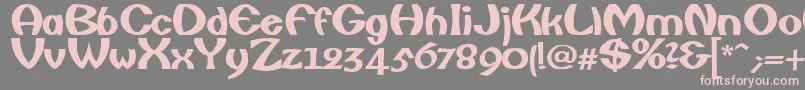 FishermanBold-Schriftart – Rosa Schriften auf grauem Hintergrund