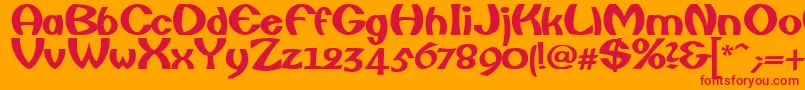 フォントFishermanBold – オレンジの背景に赤い文字