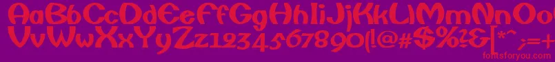 フォントFishermanBold – 紫の背景に赤い文字