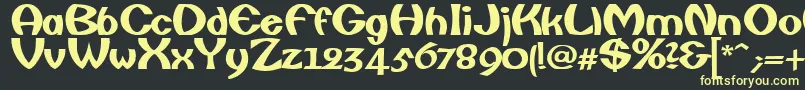 フォントFishermanBold – 黒い背景に黄色の文字