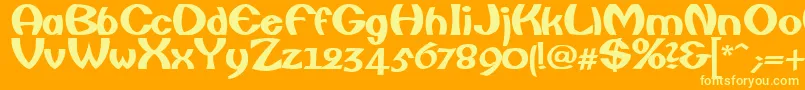 FishermanBold Font – Yellow Fonts on Orange Background