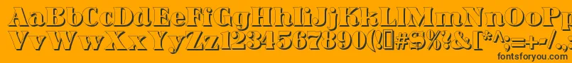 DominoShadow-Schriftart – Schwarze Schriften auf orangefarbenem Hintergrund