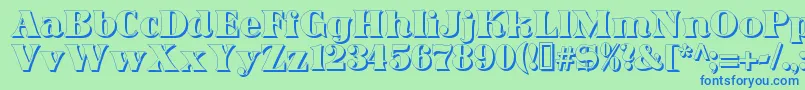 DominoShadow Font – Blue Fonts on Green Background