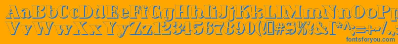 DominoShadow Font – Blue Fonts on Orange Background