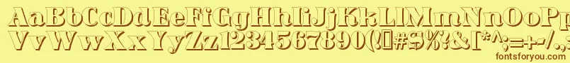 DominoShadow Font – Brown Fonts on Yellow Background