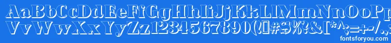 DominoShadow Font – White Fonts on Blue Background