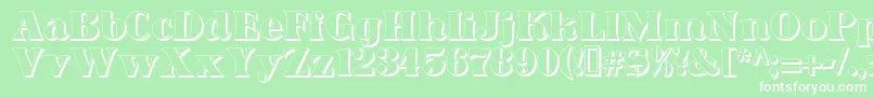 DominoShadow Font – White Fonts on Green Background